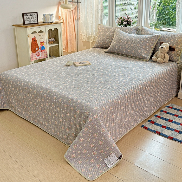 91家纺网 家纺一手货源 找家纺 （总）文黛家居 2026新款全棉双层纱床盖款三件套