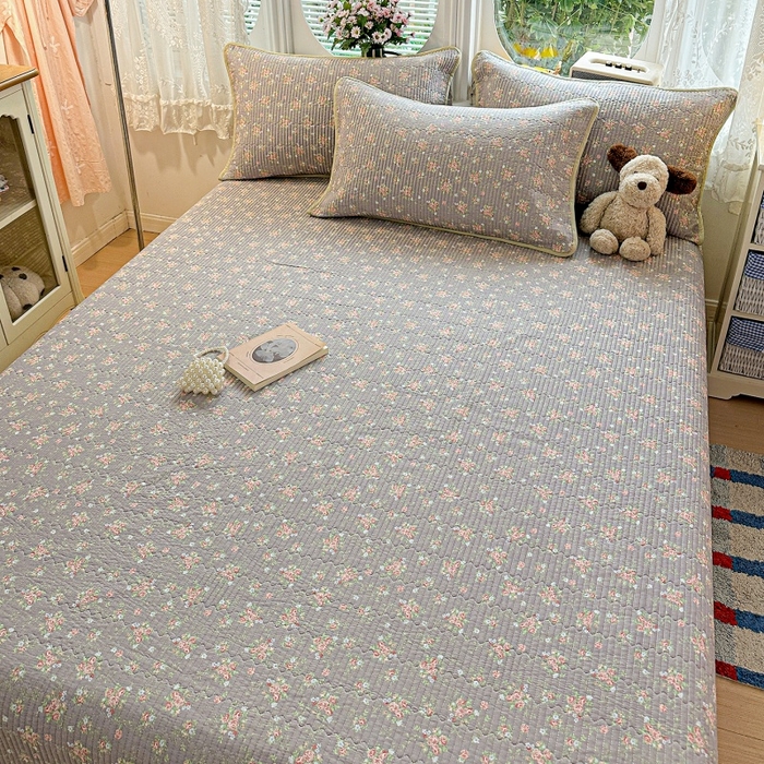 91家纺网 家纺一手货源 找家纺 （总）文黛家居 2026新款全棉双层纱床盖款三件套