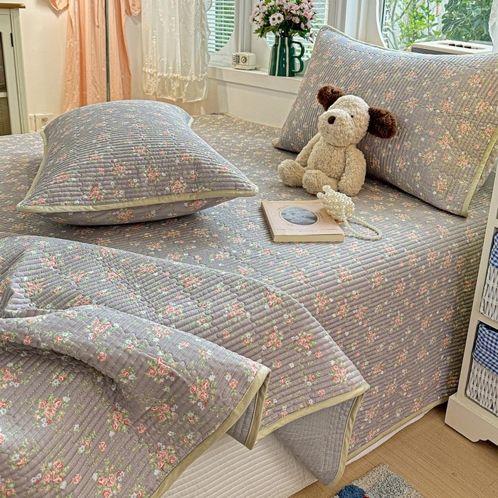 91家纺网 家纺一手货源 找家纺 （总）文黛家居 2026新款全棉双层纱床盖款三件套