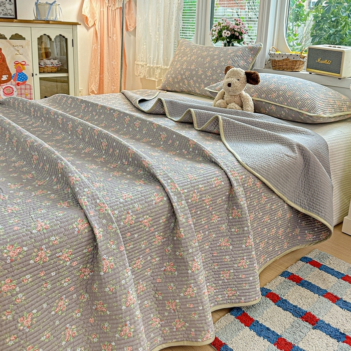 91家纺网 家纺一手货源 找家纺 （总）文黛家居 2026新款全棉双层纱床盖款三件套