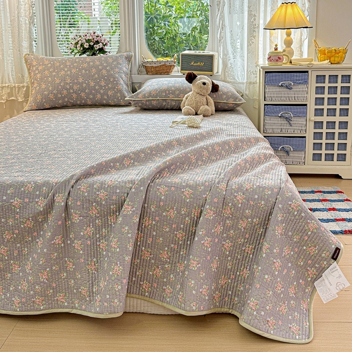 91家纺网 家纺一手货源 找家纺 （总）文黛家居 2026新款全棉双层纱床盖款三件套