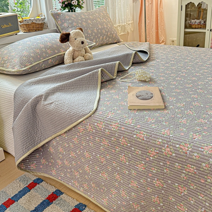 91家纺网 家纺一手货源 找家纺 （总）文黛家居 2026新款全棉双层纱床盖款三件套