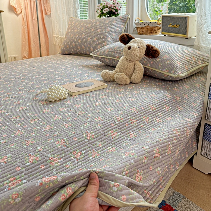 91家纺网 家纺一手货源 找家纺 （总）文黛家居 2026新款全棉双层纱床盖款三件套