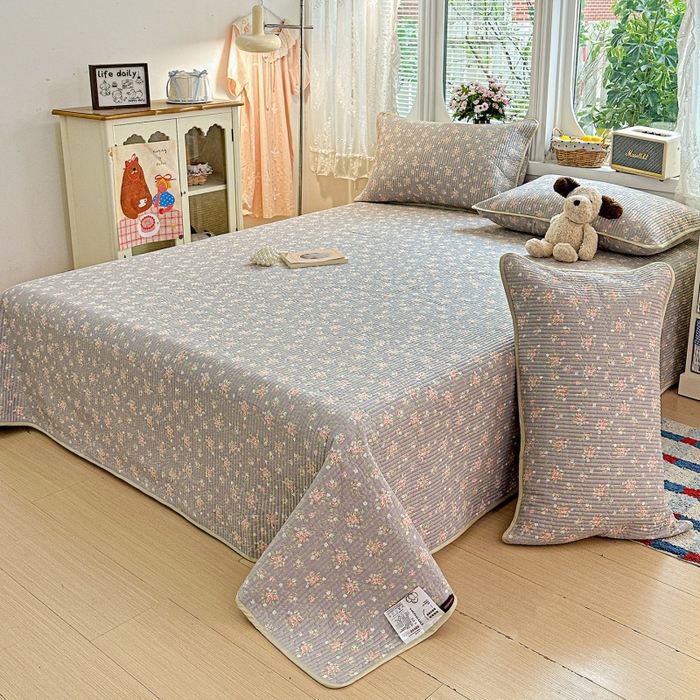 91家纺网 家纺一手货源 找家纺 （总）文黛家居 2026新款全棉双层纱床盖款三件套