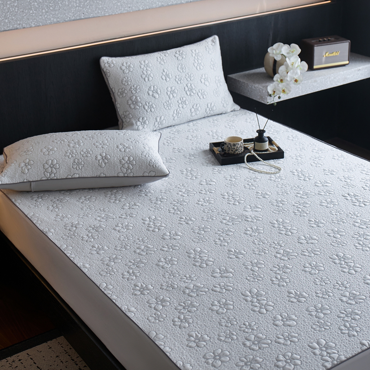 91家纺网 家纺一手货源 找家纺 （总）安莱生活 2026新品A类“冰糕”高分子PE550D床笠款（含银丝款）三件套凉席第二批