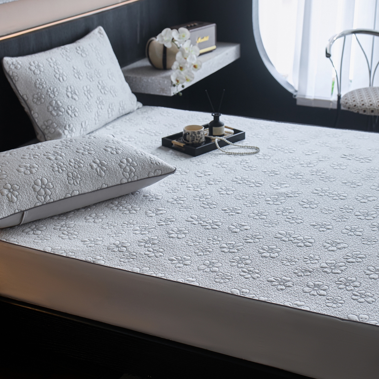 91家纺网 家纺一手货源 找家纺 （总）安莱生活 2026新品A类“冰糕”高分子PE550D床笠款（含银丝款）三件套凉席第二批