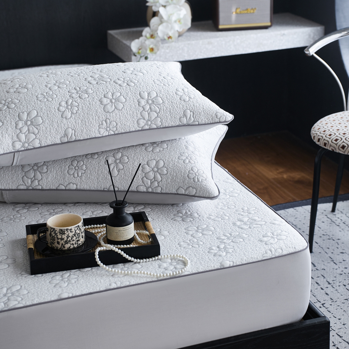 91家纺网 家纺一手货源 找家纺 （总）安莱生活 2026新品A类“冰糕”高分子PE550D床笠款（含银丝款）三件套凉席第二批