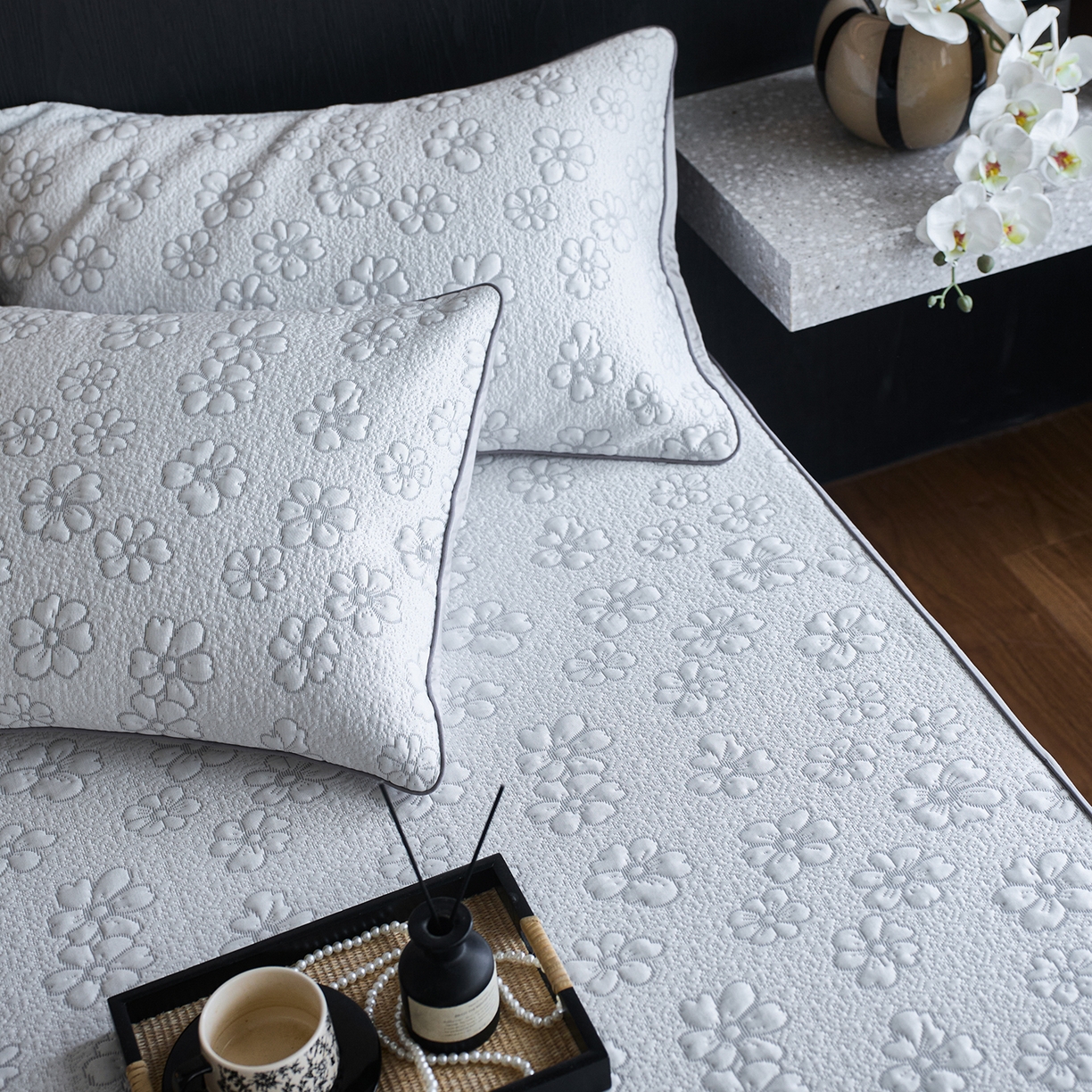 91家纺网 家纺一手货源 找家纺 （总）安莱生活 2026新品A类“冰糕”高分子PE550D床笠款（含银丝款）三件套凉席第二批