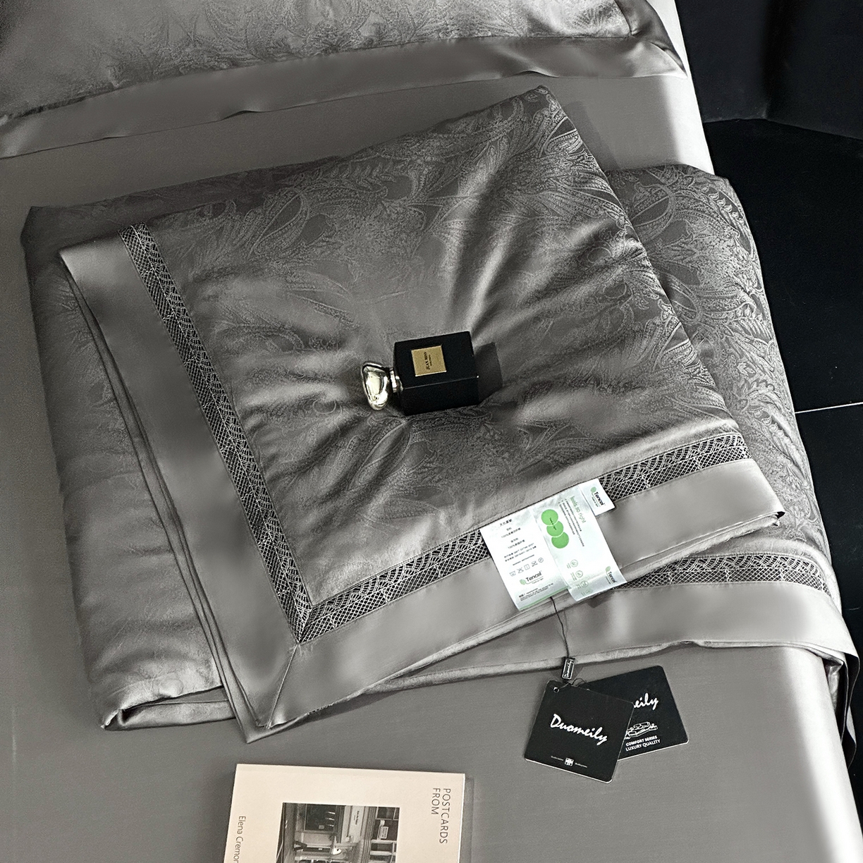 91家纺网 家纺一手货源 找家纺 （总）南通朵美纺织品有限公司 2026新款100支天丝镂空提花斐庭系列夏被四件套