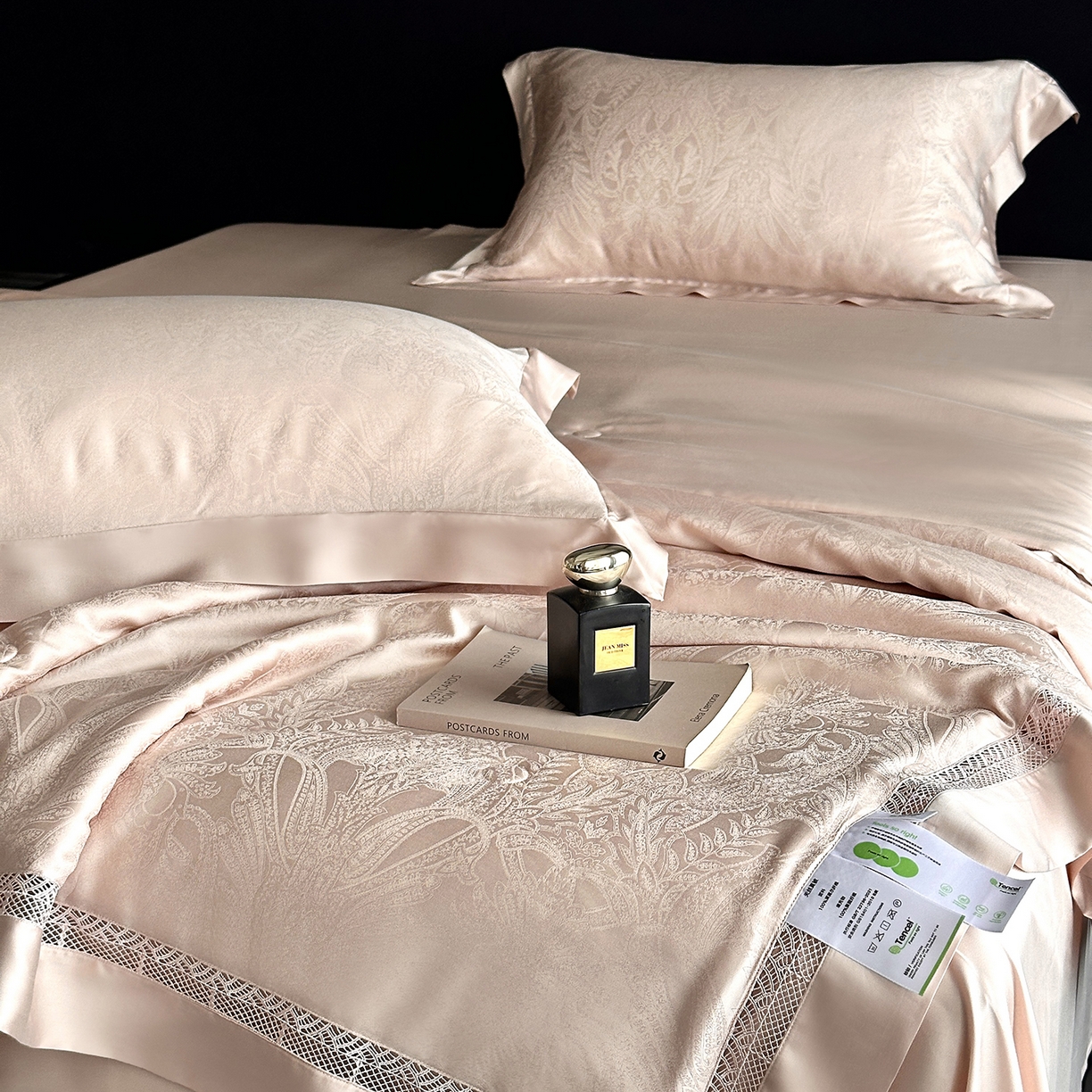 91家纺网 家纺一手货源 找家纺 （总）南通朵美纺织品有限公司 2026新款100支天丝镂空提花斐庭系列夏被四件套