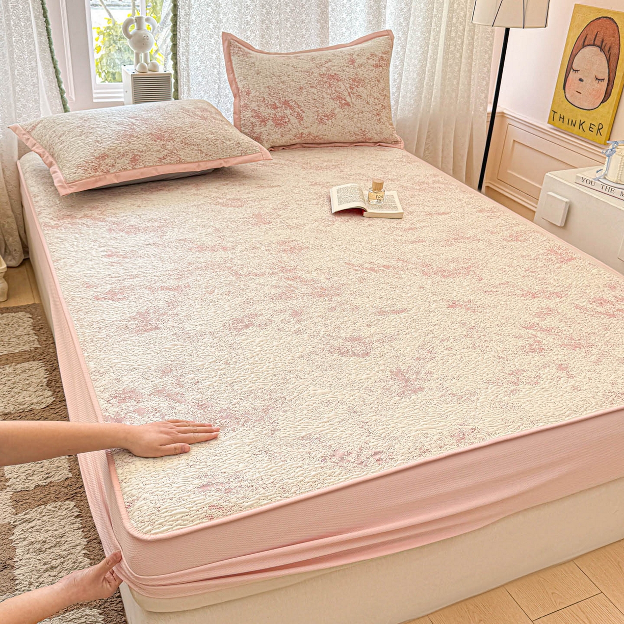 91家纺网 家纺一手货源 找家纺 （总）川悦生活 2026新款凉豆豆提花凉席床笠款