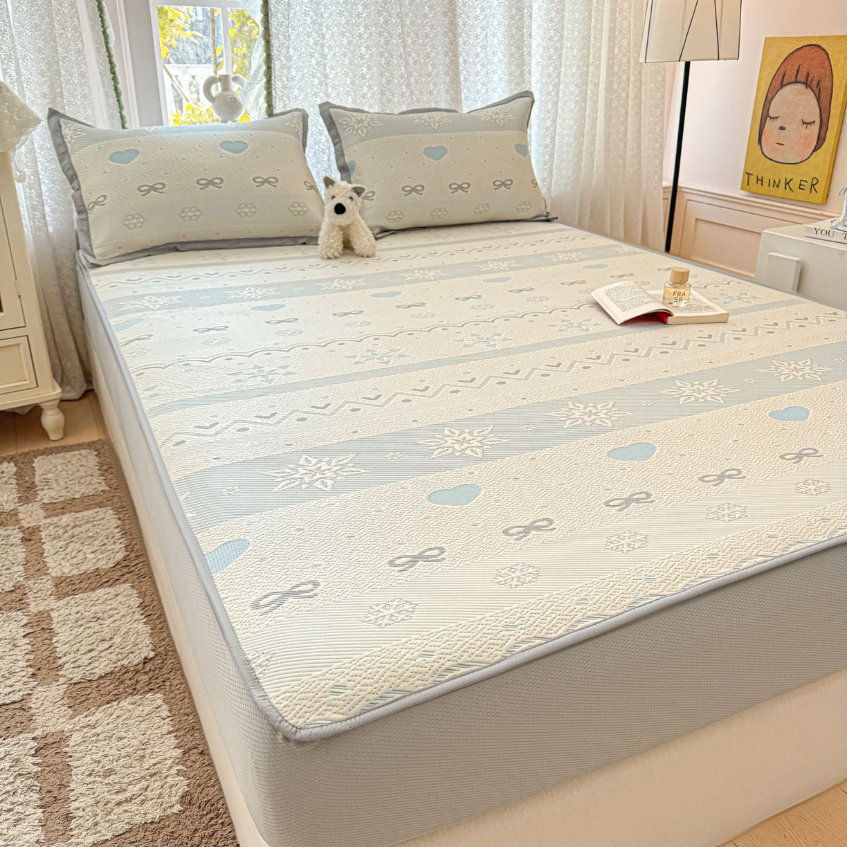 91家纺网 家纺一手货源 找家纺 （总）川悦生活 2026新款凉豆豆提花凉席床笠款