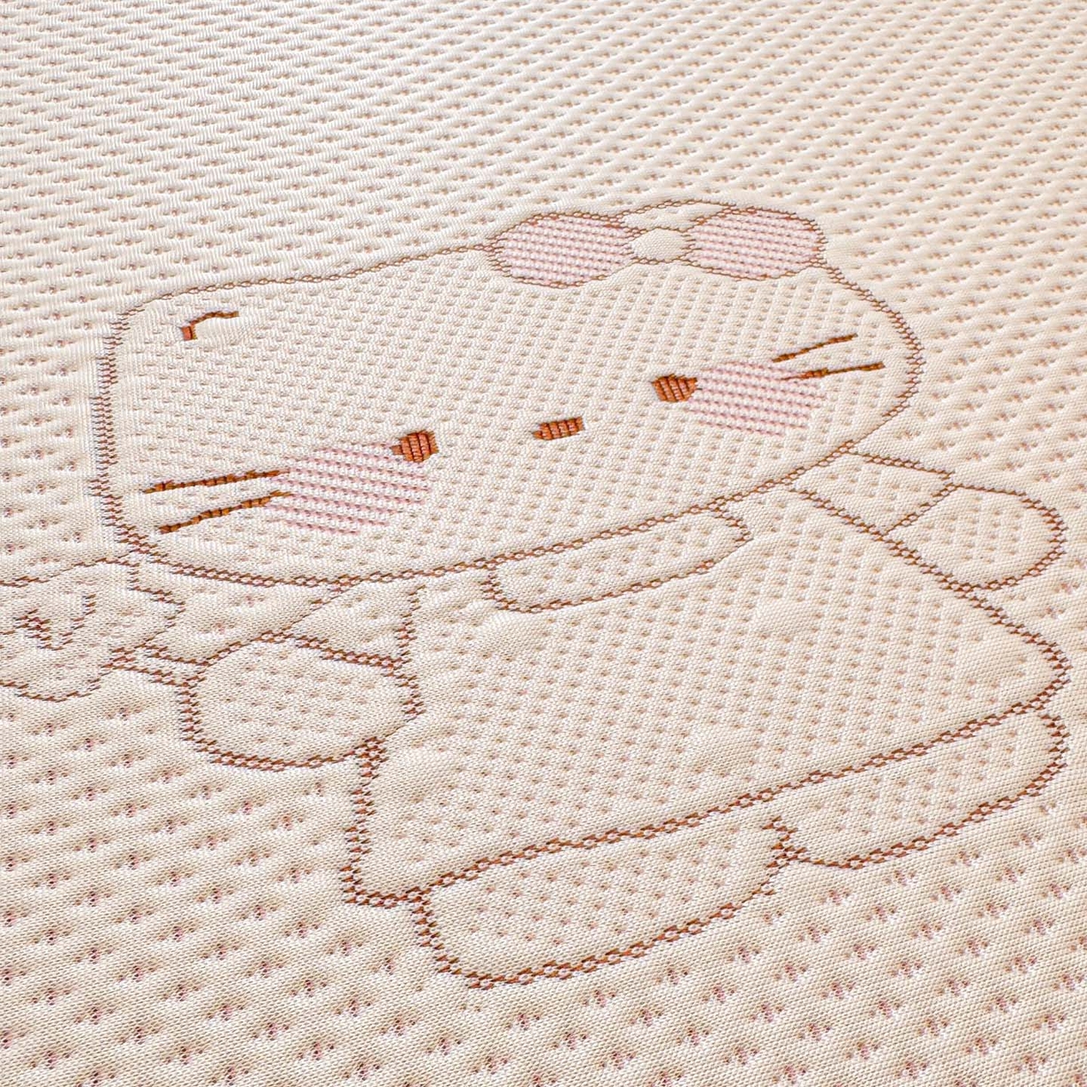 91家纺网 家纺一手货源 找家纺 川悦生活 2026新款凉豆豆提花凉席床笠款 床笠星花小猫