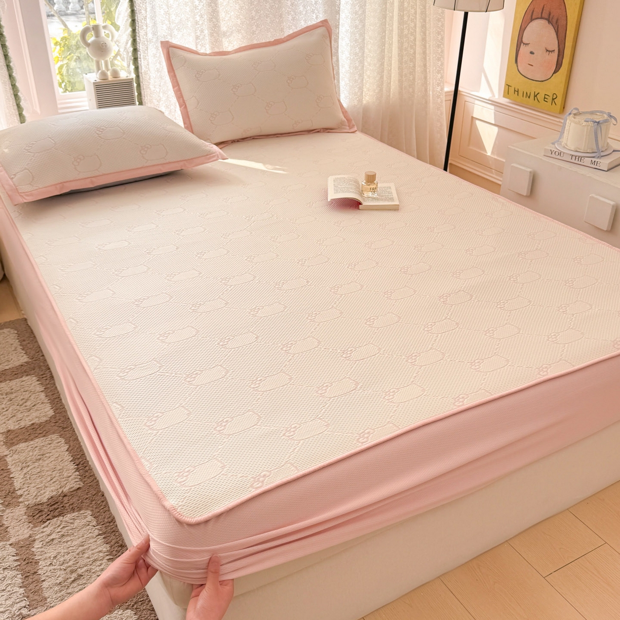 91家纺网 家纺一手货源 找家纺 （总）川悦生活 2026新款凉豆豆提花凉席床笠款