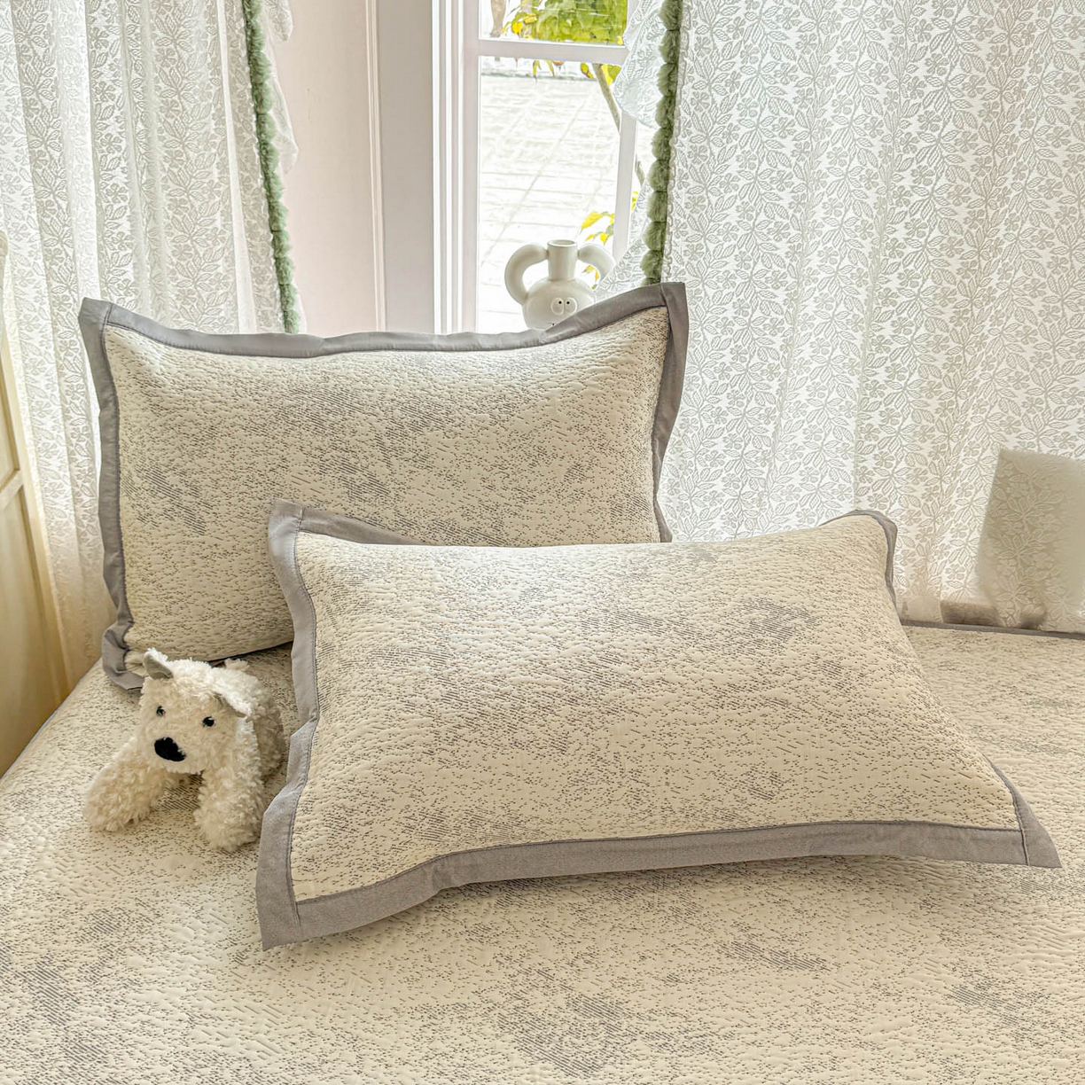 91家纺网 家纺一手货源 找家纺 川悦生活 2026新款凉豆豆提花凉席床笠款 床笠尼尔-星灰