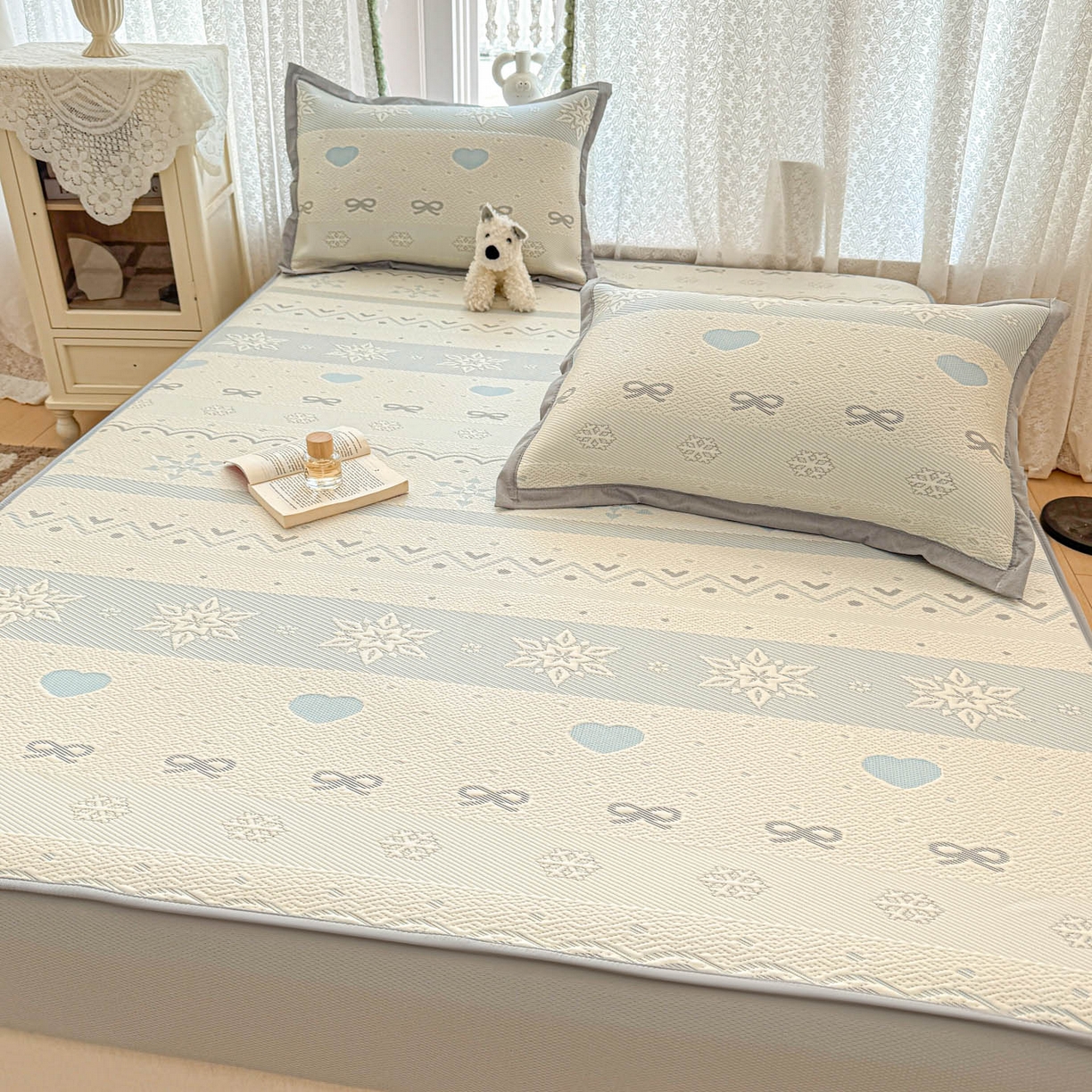 91家纺网 家纺一手货源 找家纺 （总）川悦生活 2026新款凉豆豆提花凉席床笠款