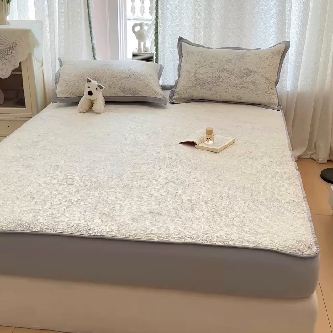 91家纺网 家纺一手货源 找家纺 川悦生活 2026新款凉豆豆提花凉席床笠款 床笠尼尔-星灰