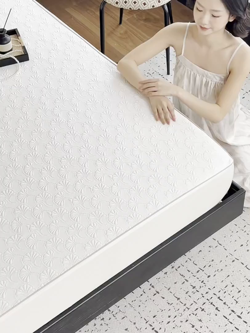 91家纺网 家纺一手货源 找家纺 安莱生活 2026新品A类“冰糕”高分子PE550D床笠款（含银丝款）三件套凉席第二批 杏叶