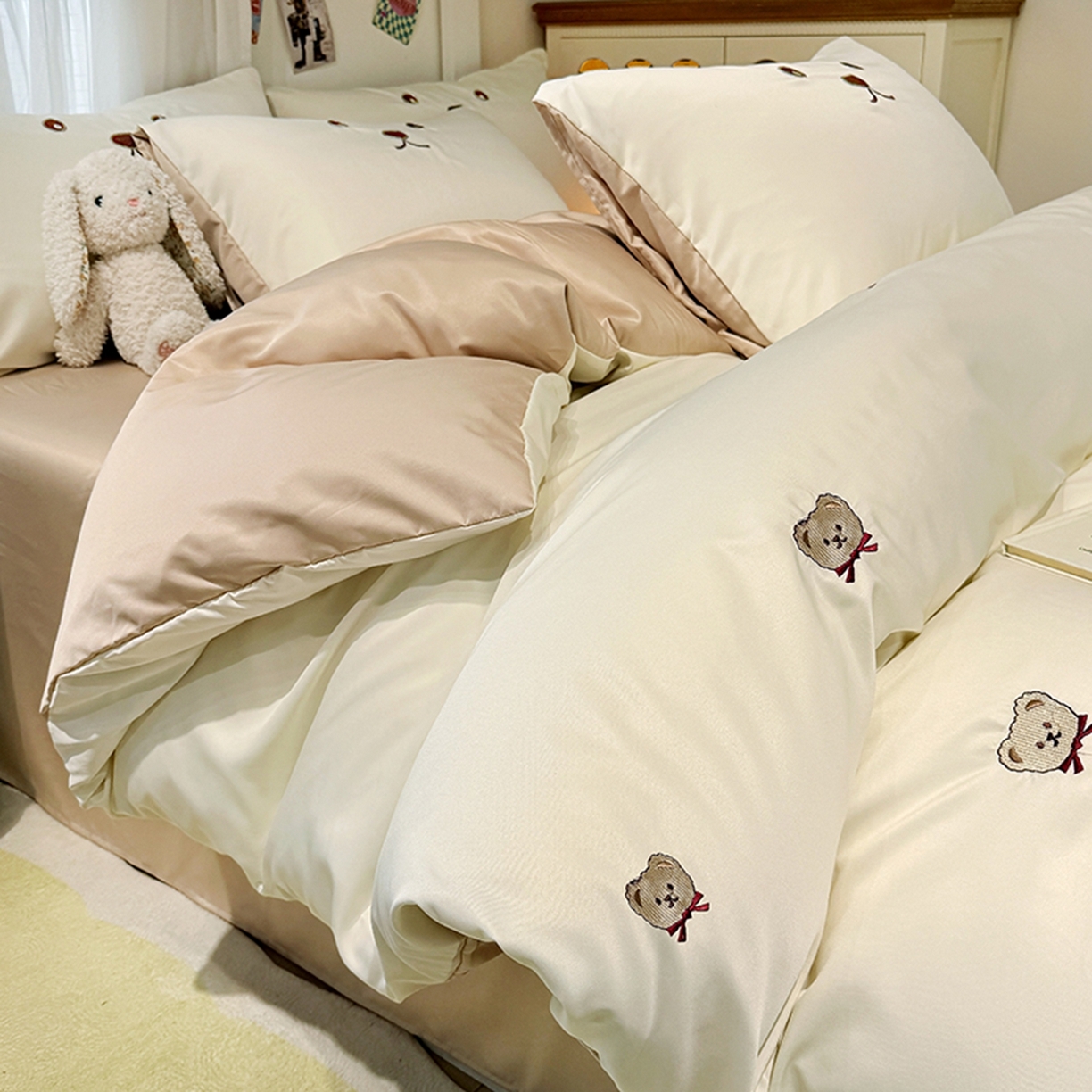 91家纺网 家纺一手货源 找家纺 （总）色鬼布艺高端家居主号 2026春夏新款小清新元气刺绣水洗真丝四件套