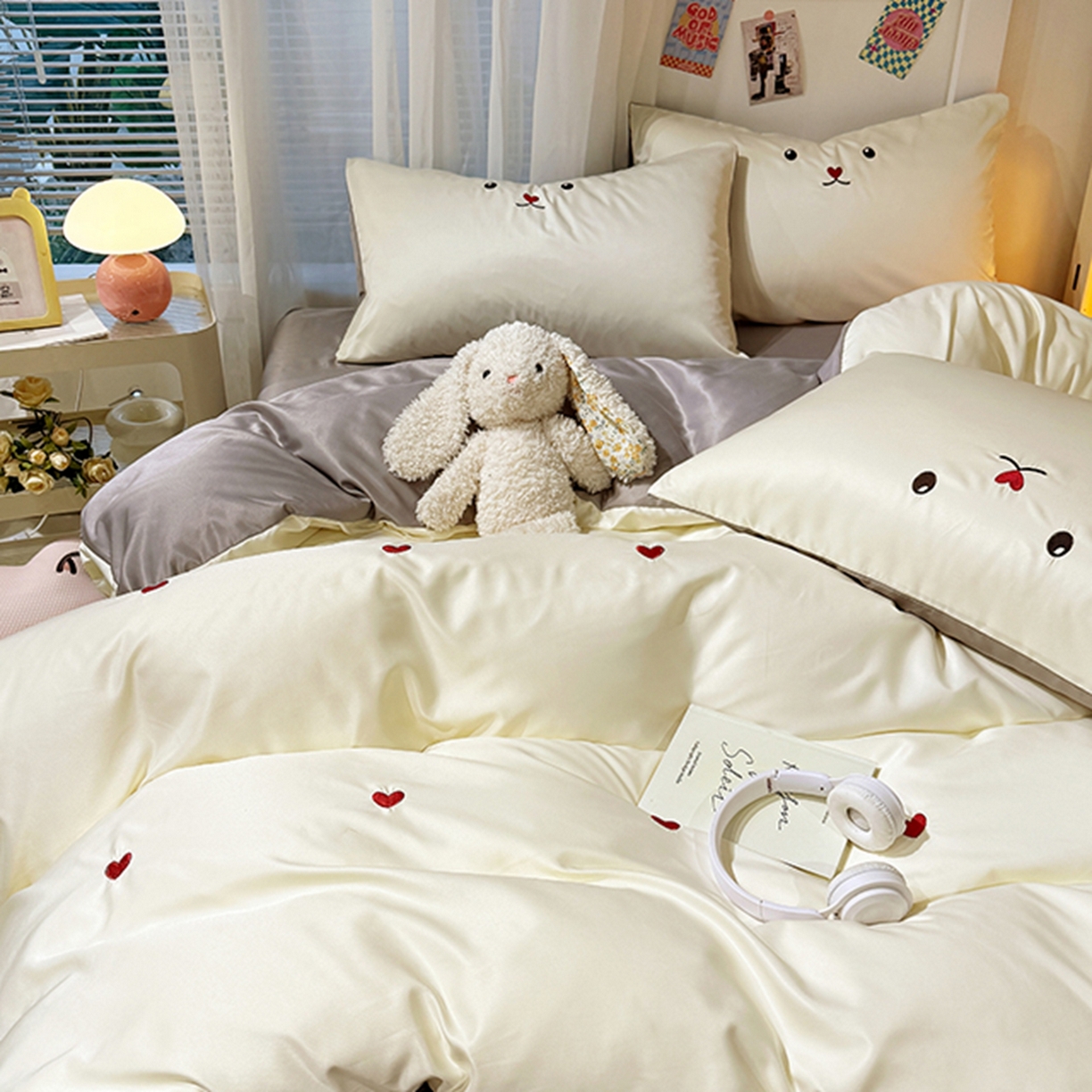 91家纺网 家纺一手货源 找家纺 （总）色鬼布艺高端家居主号 2026春夏新款小清新元气刺绣水洗真丝四件套