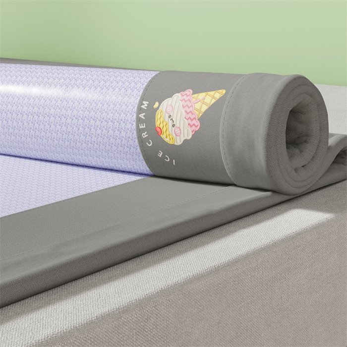 91家纺网 家纺一手货源 找家纺 色鬼布艺高端家居主号 2026新款抗菌冰激凌色织提花床单款床席冰丝席席子凉席 冰淇淋-梦幻紫