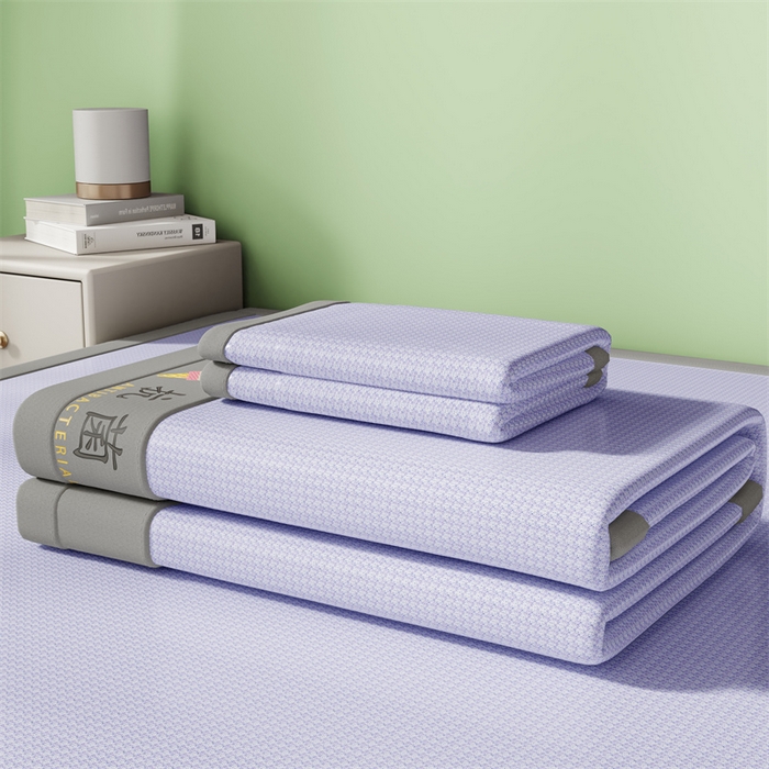 91家纺网 家纺一手货源 找家纺 色鬼布艺高端家居主号 2026新款抗菌冰激凌色织提花床单款床席冰丝席席子凉席 冰淇淋-梦幻紫