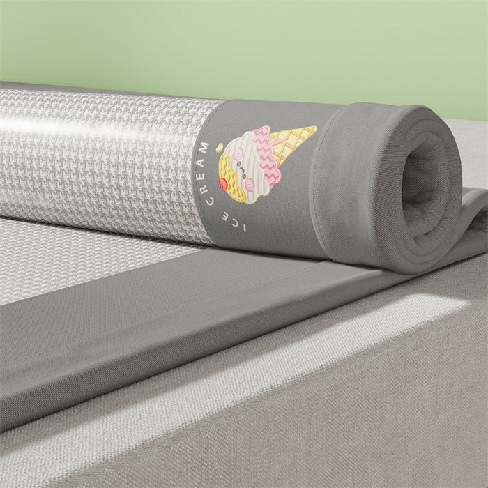 91家纺网 家纺一手货源 找家纺 色鬼布艺高端家居主号 2026新款抗菌冰激凌色织提花床单款床席冰丝席席子凉席 冰淇淋-烟灰