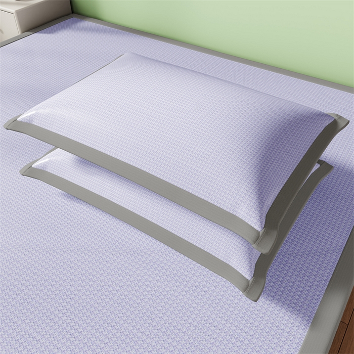 91家纺网 家纺一手货源 找家纺 色鬼布艺高端家居主号 2026新款抗菌冰激凌色织提花床单款床席冰丝席席子凉席 冰淇淋-梦幻紫