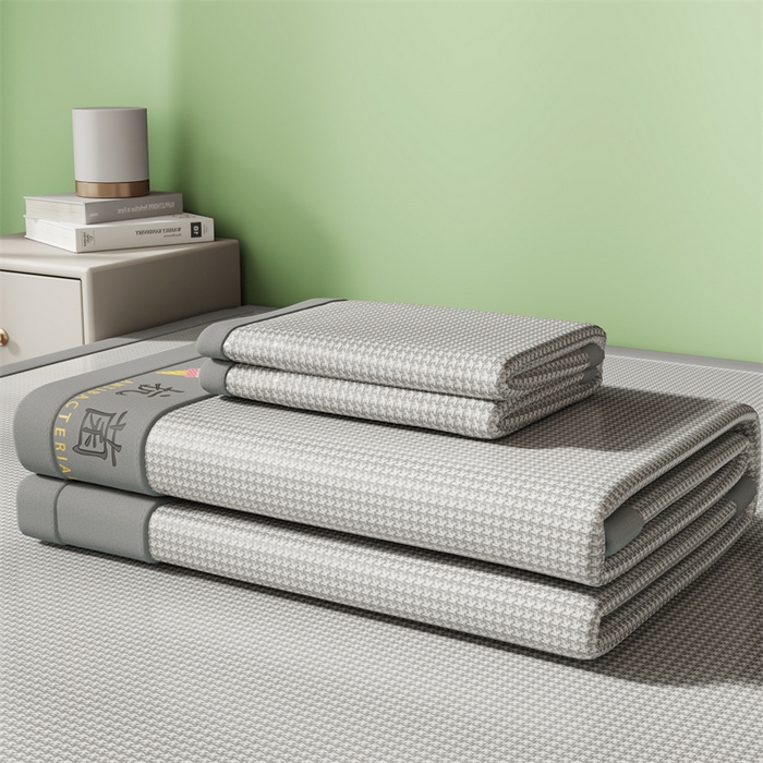 91家纺网 家纺一手货源 找家纺 色鬼布艺高端家居主号 2026新款抗菌冰激凌色织提花床单款床席冰丝席席子凉席 冰淇淋-烟灰