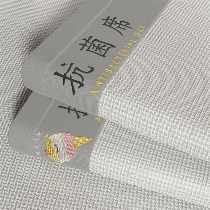 91家纺网 家纺一手货源 找家纺 色鬼布艺高端家居主号 2026新款抗菌冰激凌色织提花床单款床席冰丝席席子凉席 冰淇淋-烟灰