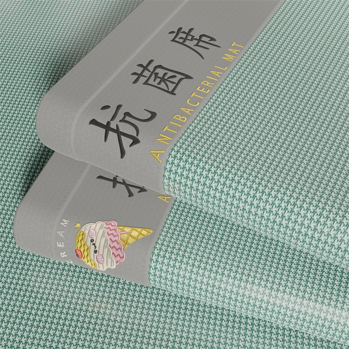 91家纺网 家纺一手货源 找家纺 色鬼布艺高端家居主号 2026新款抗菌冰激凌色织提花床单款床席冰丝席席子凉席 冰淇淋-淡绿