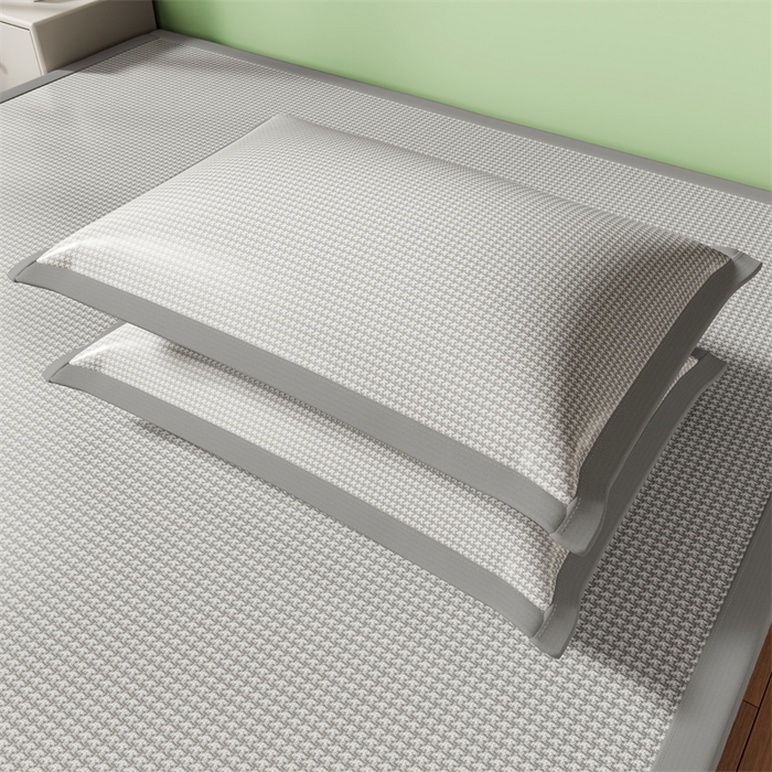 91家纺网 家纺一手货源 找家纺 色鬼布艺高端家居主号 2026新款抗菌冰激凌色织提花床单款床席冰丝席席子凉席 冰淇淋-烟灰