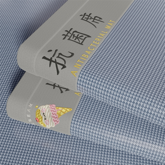 91家纺网 家纺一手货源 找家纺 色鬼布艺高端家居主号 2026新款抗菌冰激凌色织提花床单款床席冰丝席席子凉席 冰淇淋-浅蓝