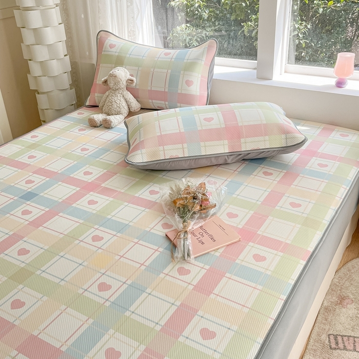 91家纺网 家纺一手货源 找家纺 （总）女子家纺 2026新款大斜纹复合冰丝凉席-床笠款