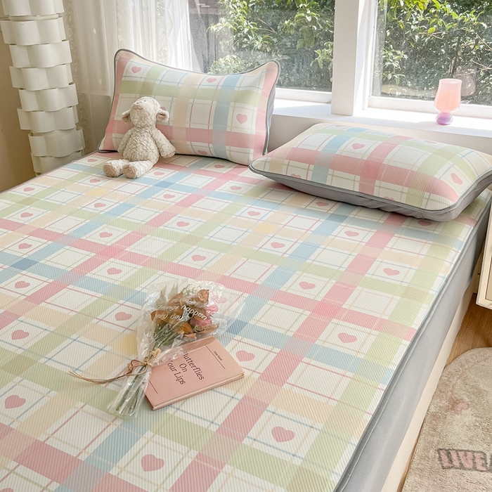 91家纺网 家纺一手货源 找家纺 （总）女子家纺 2026新款大斜纹复合冰丝凉席-床笠款