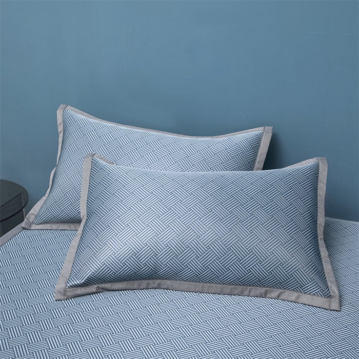 91家纺网 家纺一手货源 找家纺 色鬼布艺高端家居主号 2026新款抗菌冰激凌色织提花床单款床席冰丝席席子凉席 冰激凌-深蓝