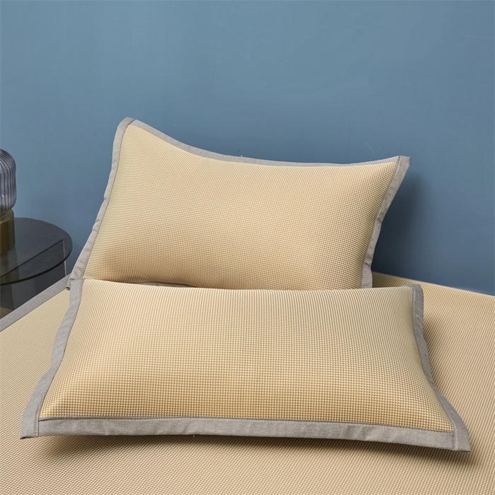 91家纺网 家纺一手货源 找家纺 色鬼布艺高端家居主号 2026新款抗菌冰激凌色织提花床单款床席冰丝席席子凉席 冰激凌-奶咖