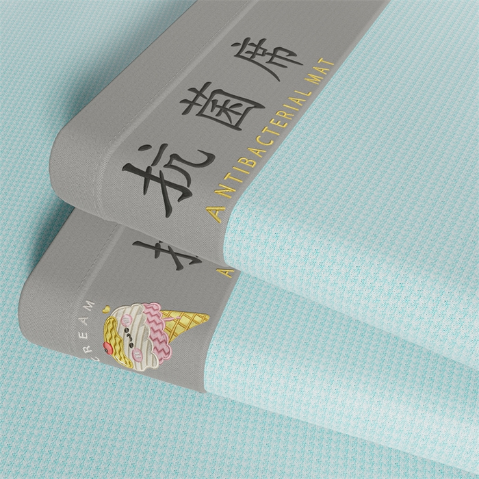 91家纺网 家纺一手货源 找家纺 色鬼布艺高端家居主号 2026新款抗菌冰激凌色织提花床单款床席冰丝席席子凉席 冰淇淋-云川蓝