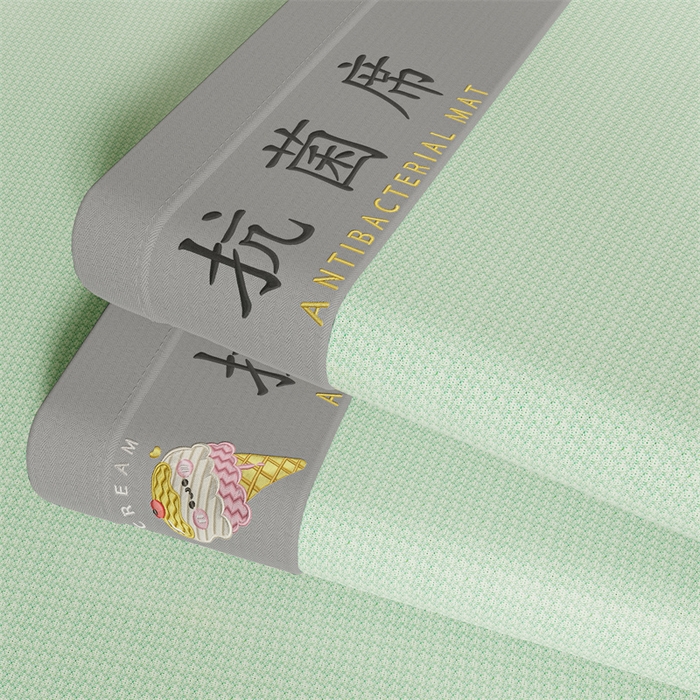 91家纺网 家纺一手货源 找家纺 色鬼布艺高端家居主号 2026新款抗菌冰激凌色织提花床单款床席冰丝席席子凉席 冰淇淋-清新绿