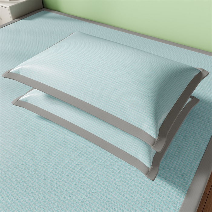 91家纺网 家纺一手货源 找家纺 色鬼布艺高端家居主号 2026新款抗菌冰激凌色织提花床单款床席冰丝席席子凉席 冰淇淋-云川蓝