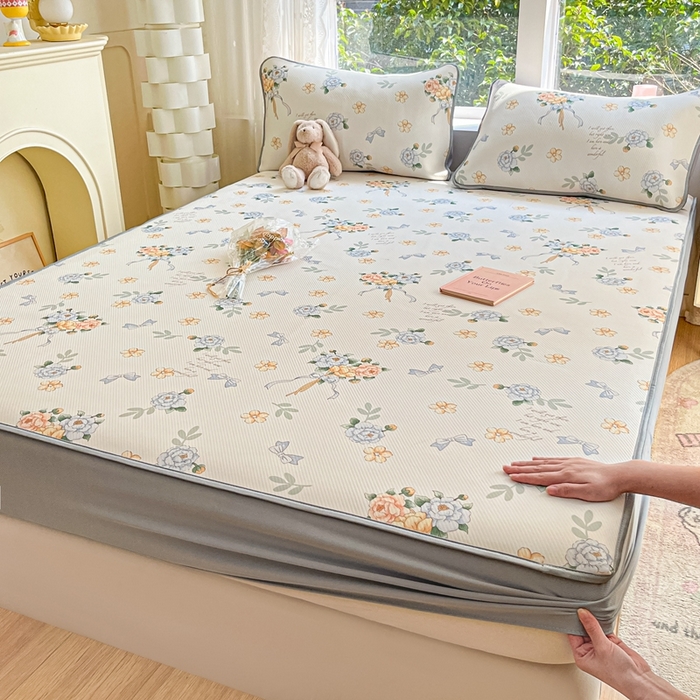 91家纺网 家纺一手货源 找家纺 （总）女子家纺 2026新款大斜纹复合冰丝凉席-床笠款