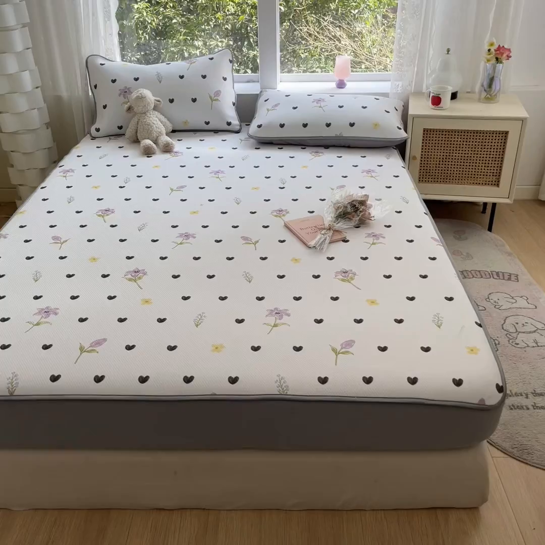 91家纺网 家纺一手货源 找家纺 女子家纺 2026新款大斜纹复合冰丝凉席-床笠款 奇妙幻想-床笠款