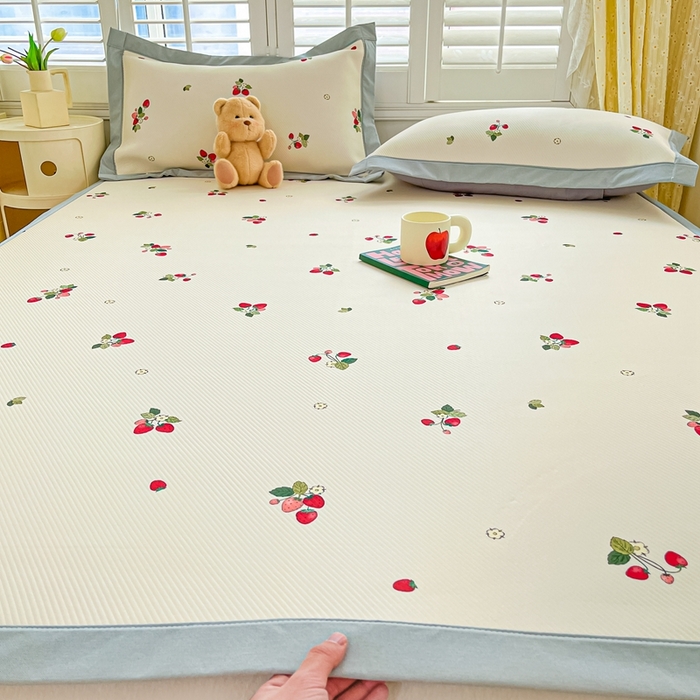 91家纺网 家纺一手货源 找家纺 （总）女子家纺 2026新款大斜纹复合冰丝凉席-床席款