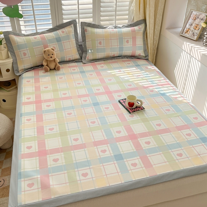 91家纺网 家纺一手货源 找家纺 （总）女子家纺 2026新款大斜纹复合冰丝凉席-床席款