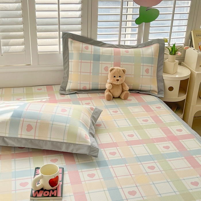 91家纺网 家纺一手货源 找家纺 （总）女子家纺 2026新款大斜纹复合冰丝凉席-床席款