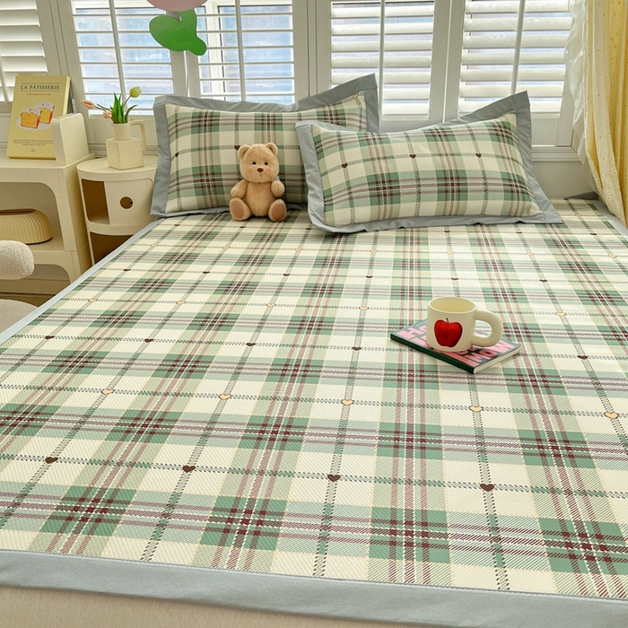 91家纺网 家纺一手货源 找家纺 女子家纺 2026新款大斜纹复合冰丝凉席-床席款 水木年华