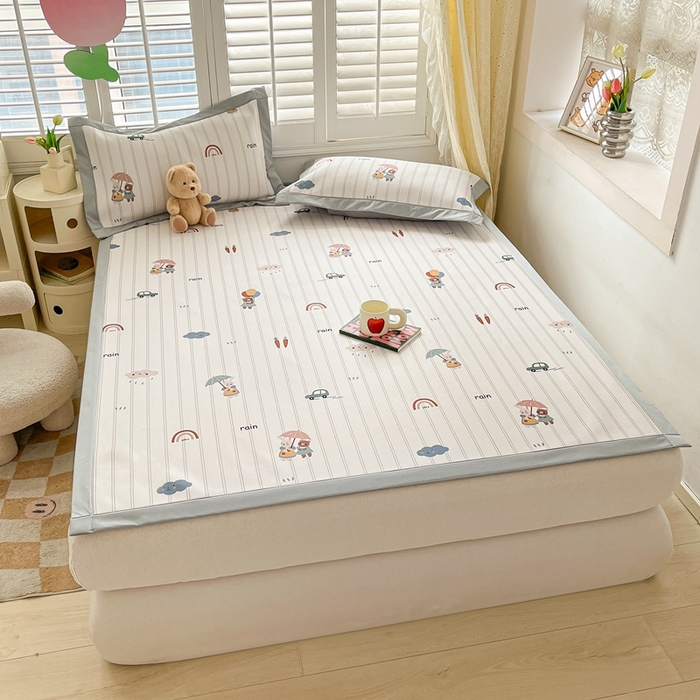 91家纺网 家纺一手货源 找家纺 女子家纺 2026新款大斜纹复合冰丝凉席-床席款 悠悠小元