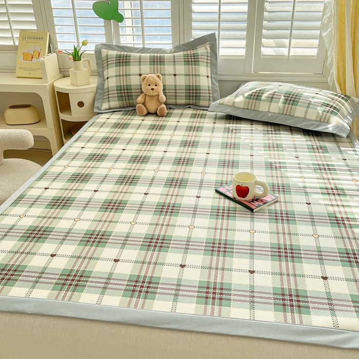 91家纺网 家纺一手货源 找家纺 女子家纺 2026新款大斜纹复合冰丝凉席-床席款 水木年华