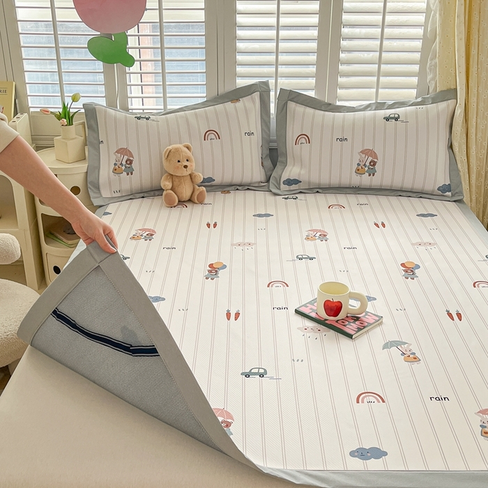 91家纺网 家纺一手货源 找家纺 女子家纺 2026新款大斜纹复合冰丝凉席-床席款 悠悠小元