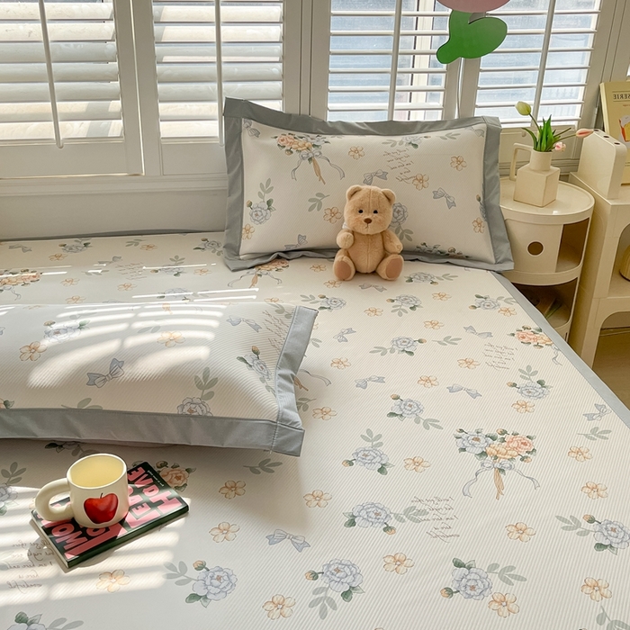 91家纺网 家纺一手货源 找家纺 女子家纺 2026新款大斜纹复合冰丝凉席-床席款 拈花湾兰